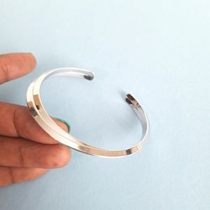 UO Cloverpost Bank Cuff Bracelet  in Silver